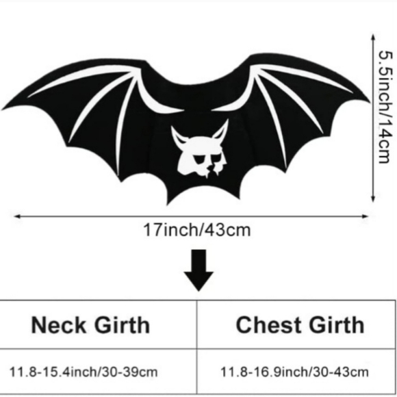 Goth lightweight bat wings for cat or small dog nwt - Picture 5 of 6